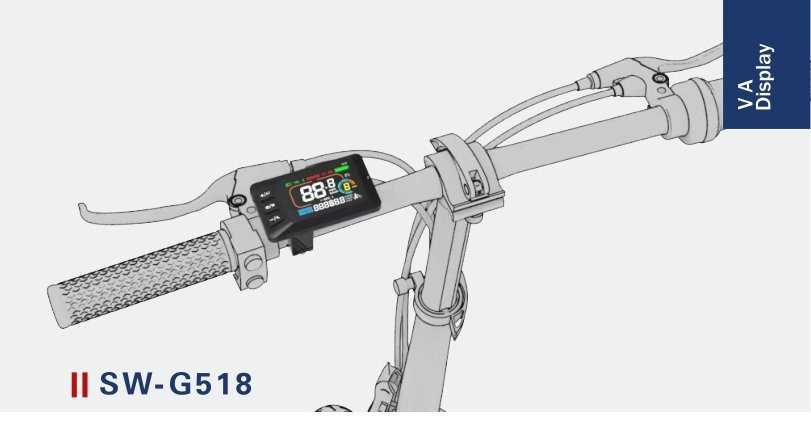 SW-G518 VA Display installed on e-bike
