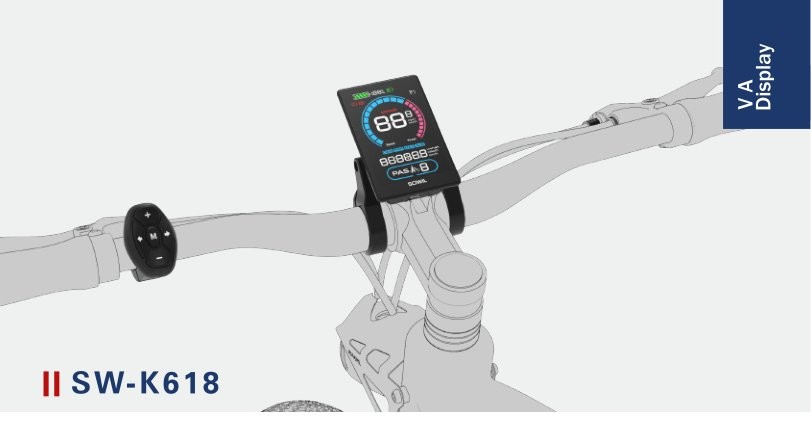 SW-K618 VA Display installed on e-bike