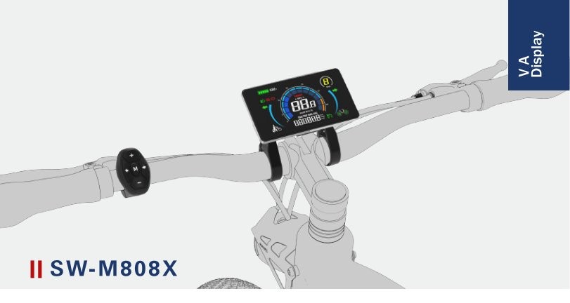 SW-M808X VA Display installed on e-bike